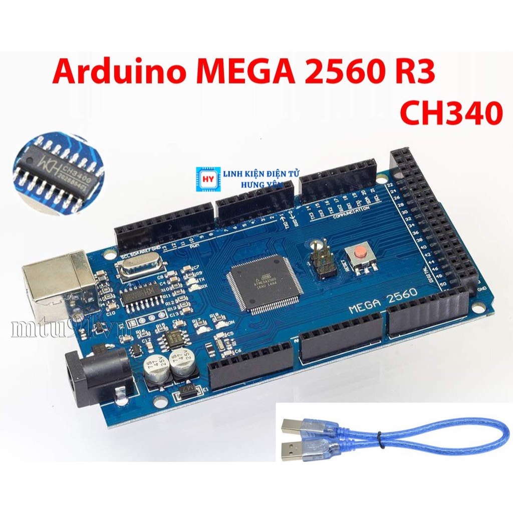 (GIÁ SỈ) Mạch Arduino MEGA 2560 R3 CH340 / CH340G SMD - Có cáp kết nối