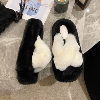 Dép lông nữ B92H0IY 35Z230828 đế cao mềm mại thời trang 2023