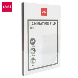 Màng Ép Plastic 100 Tờ 80mic Chất Lượng CaoDeli - Lưu Trữ Bảo Vệ Tài Liệu, Ảnh Màu, Giấy Tờ Cho Văn Phòng, Học Sinh