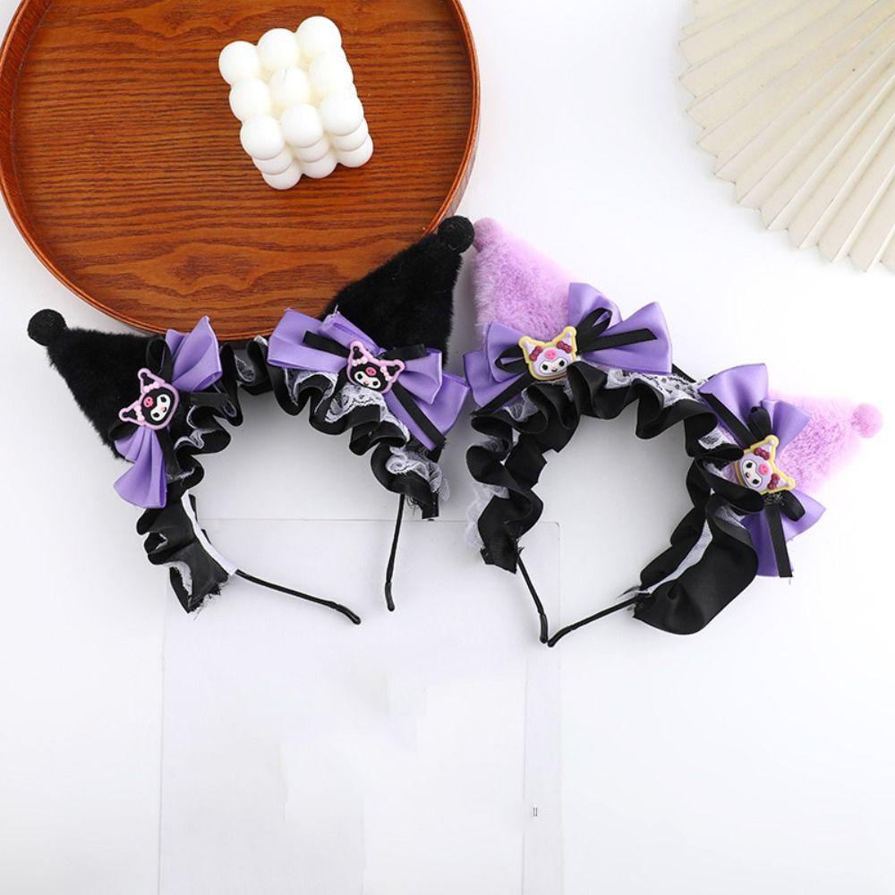 Ahmeduib Băng Đô Lông Xù Kiểu Hoạt Hình kuromi Đáng Yêu Cho Nữ