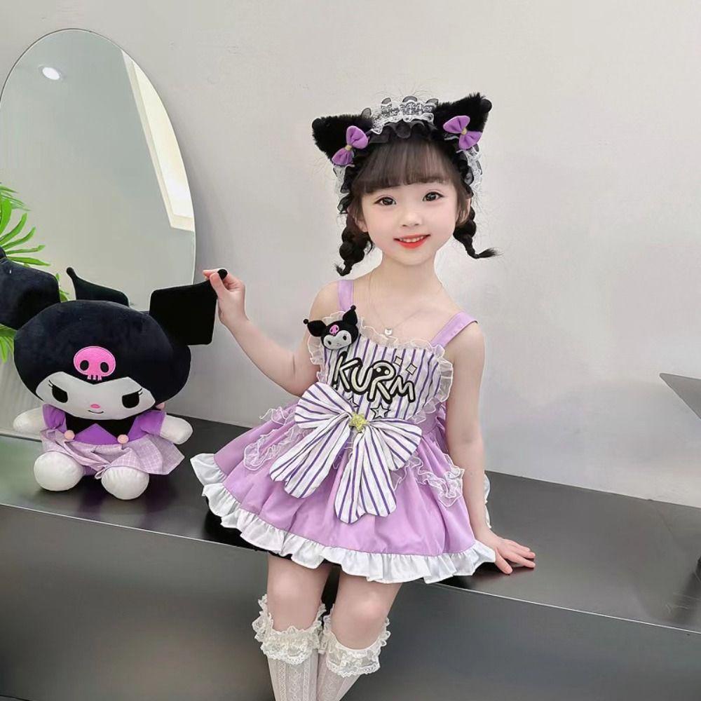 Băng Đô Cài Tóc Đính Nơ Họa Tiết Hoạt Hình Phong Cách kuromi Đáng Yêu Cho Bé Gái