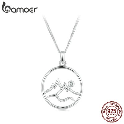 Bamoer Vòng cổ Bạc 925 Hình Ngọn Núi Thời Trang Cho Nữ
