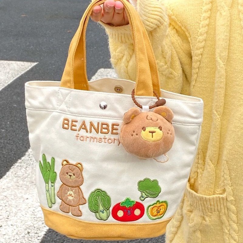 Túi Xách Vải canvas In Họa Tiết Hoạt Hình Dễ Thương Dành Cho Mẹ Và Bé
