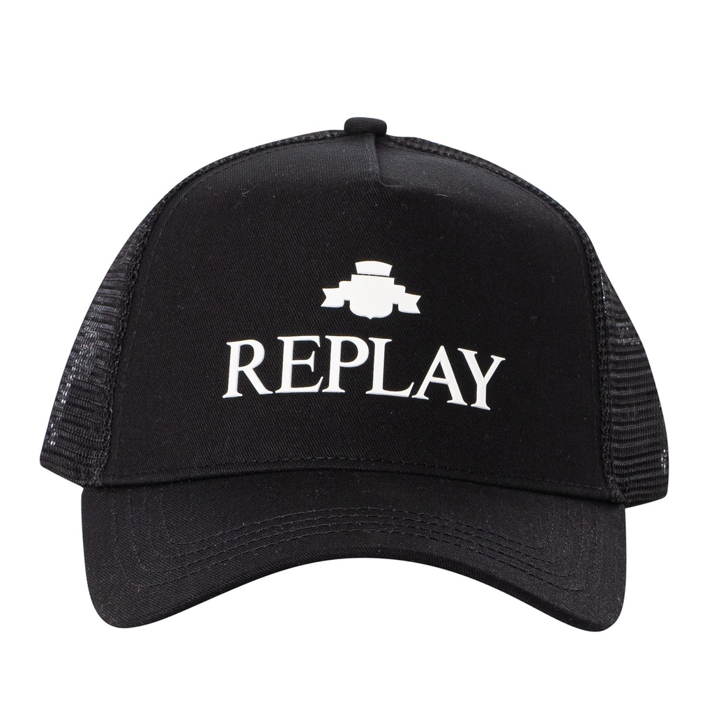Replay Logo Mũ lưới màu đen
