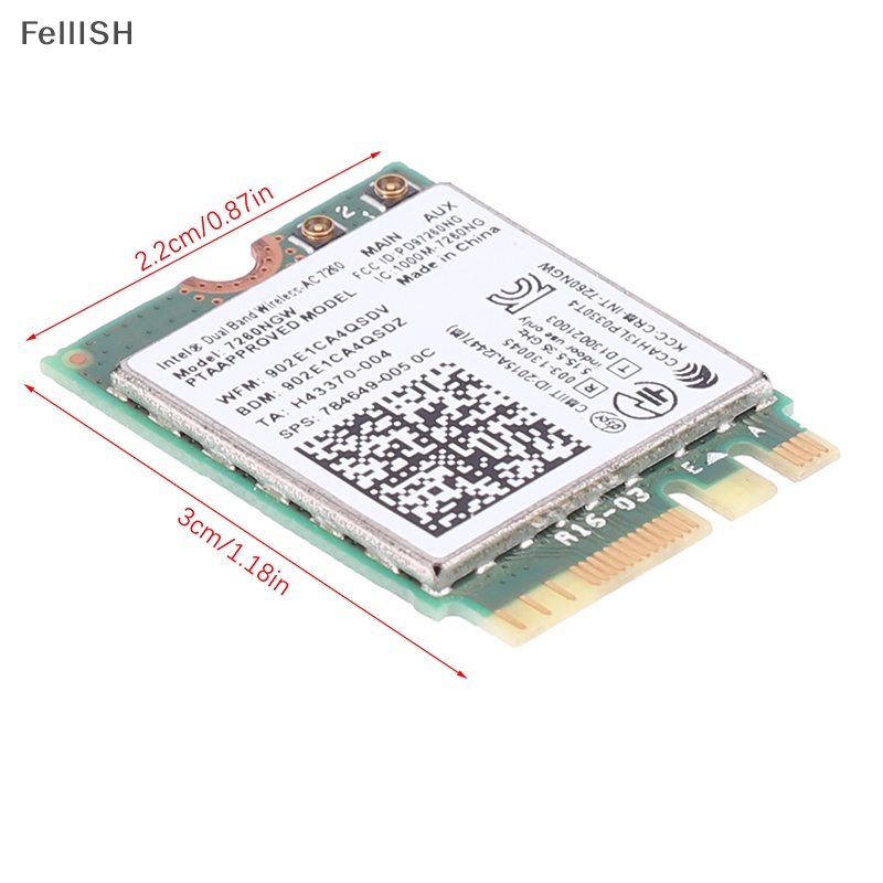 1 Thẻ Mạng wifi Không Dây 1200mbps bluetooth 4.0 ngff ac Băng Tần Kép 2.4g 5g Cho laptop intel 7260 7260ngw 439br