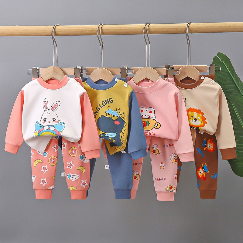 Momo Bộ Đồ Ngủ Dài Tay Bằng cotton Thời Trang Mùa Thu Cho Bé Trai