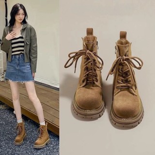 Giày Bốt martin Cổ Thấp Đế Dày Thời Trang retro Phương Tây