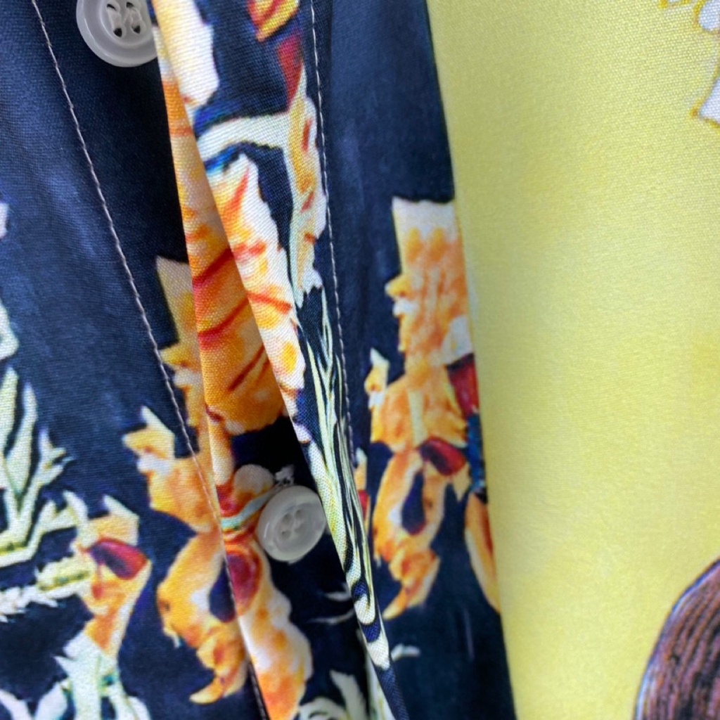 WUX5 Casablanca long-sleeved shirt portrait letter printing pattern men's and women's same shirt spot cardigan trend