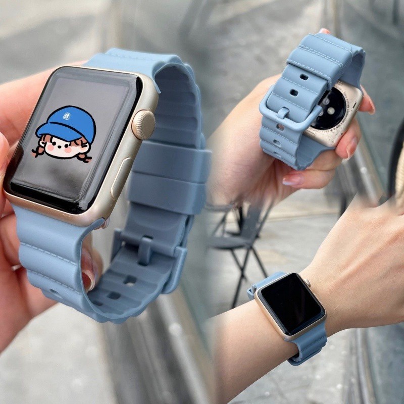 Dây Đeo Silicon Màu Kẹo Cho Đồng Hồ Thông Minh apple watch 8 7 6 se 5 4 3 38mm 41mm 40mm 45mm 49mm 44mm 42mm