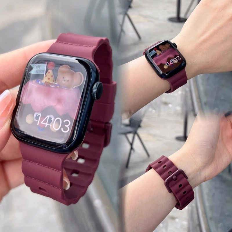 Dây Đeo Silicon Màu Kẹo Cho Đồng Hồ Thông Minh apple watch 8 7 6 se 5 4 3 38mm 41mm 40mm 45mm 49mm 44mm 42mm