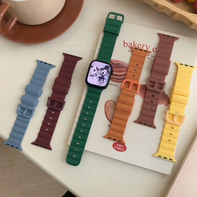 Dây Đeo Silicon Màu Kẹo Cho Đồng Hồ Thông Minh apple watch 8 7 6 se 5 4 3 38mm 41mm 40mm 45mm 49mm 44mm 42mm