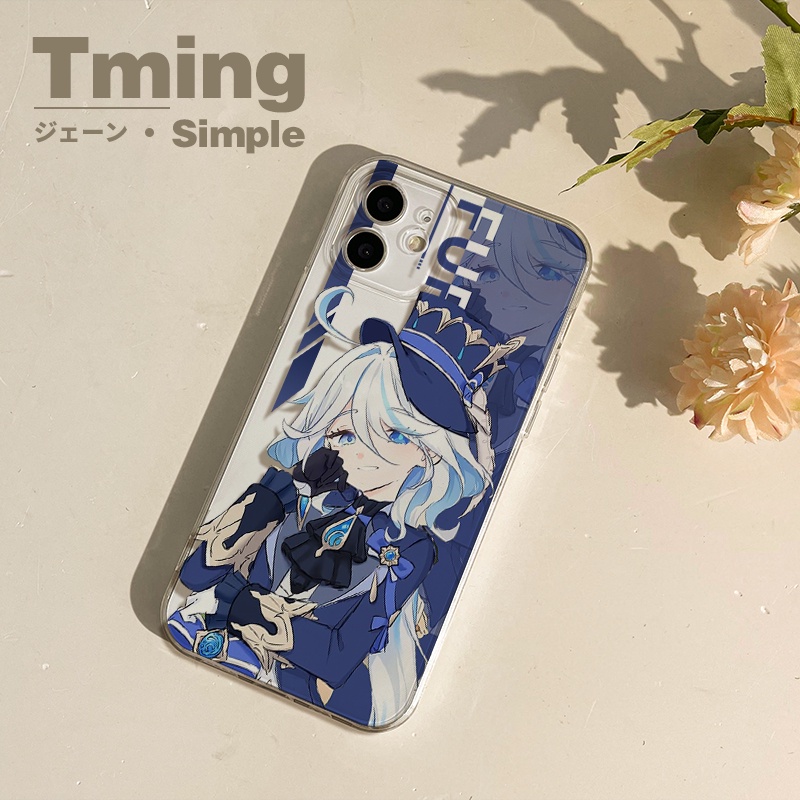 Genshin Impact Fontainebleau Focalors Phone Case Compatible for iPhone 13 Apple 14plus Two-Dimensional Clear Case