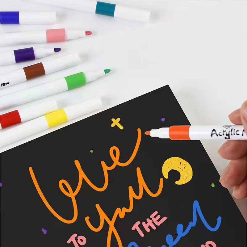 24 Màu Sắc Trẻ Em Acrylic Bút Sơn Bộ Bút Đánh Dấu Cho Gốm Đá Kính Canvas Nghệ Thuật Thiết Kế Trẻ Em Quà Tặng Truing1