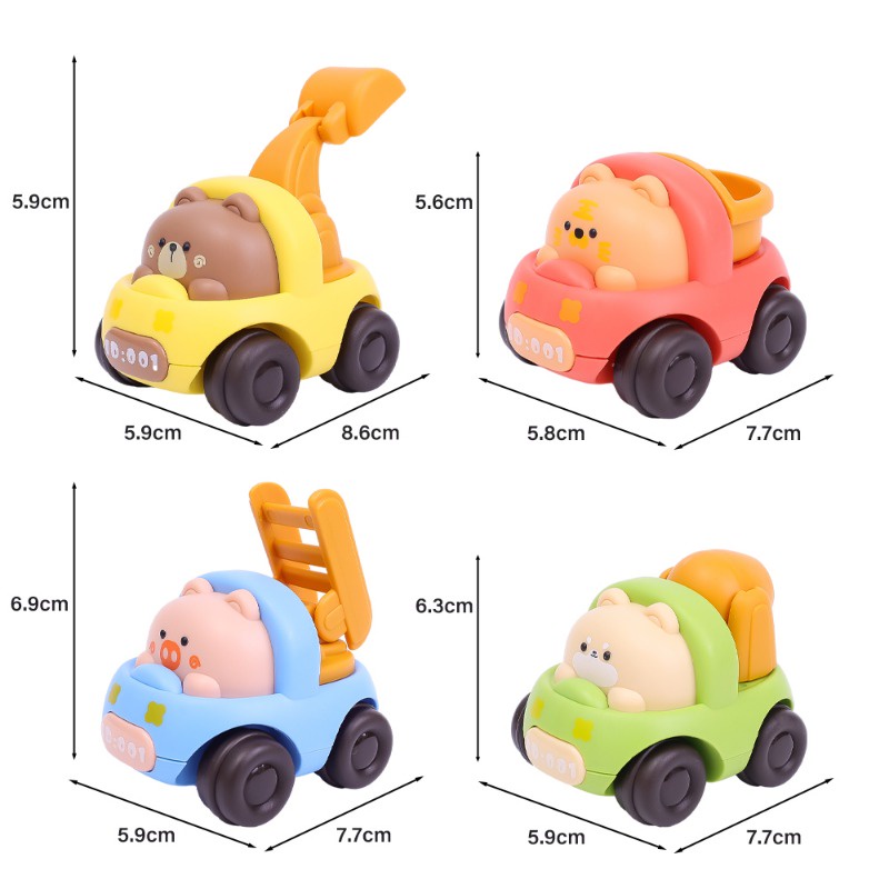 Mô Hình Xe Tải Đồ Chơi mini Bằng Nhựa Họa Tiết Hoạt Hình Dễ Thương Dùng Làm Quà Tặng Cho Bé