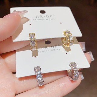Bông Tai Đính Đá zircon Đơn Giản Sang Trọng Phong Cách Hàn Quốc