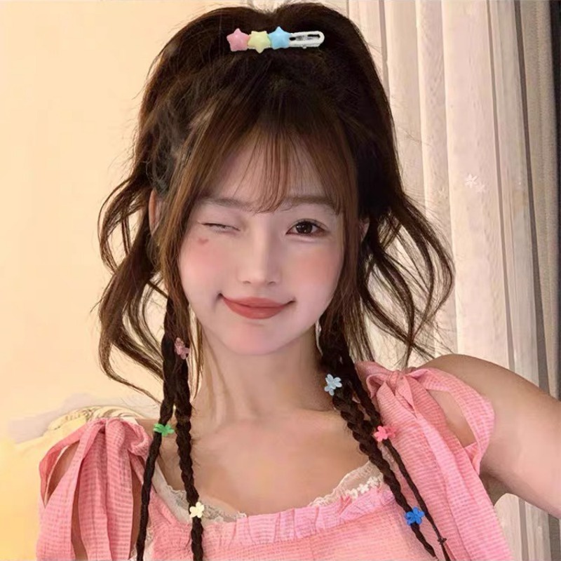 Set 7 Kẹp Tóc Ngôi Sao Bằng Kim Loại Màu Hồng Ngọt Ngào Cho Bé Gái