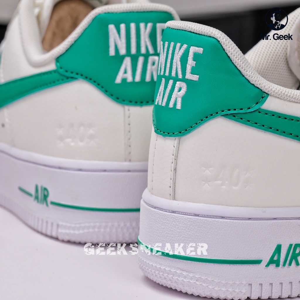 Giày Nk Air Force 1 Low '07 LV8 40th Anniversary Sail Malachite - Xanh Lá