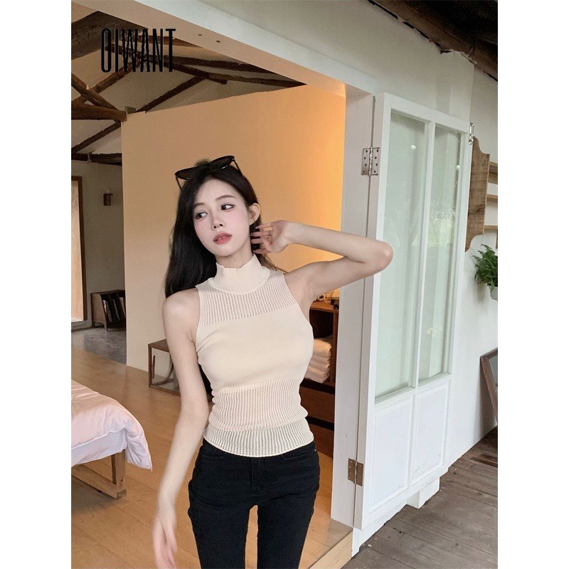 Oiwant Áo Hai Dây Cổ Tròn Thấp Màu Trơn Họa Tiết Hoa Thời Trang 2023 Dành Cho Nữ