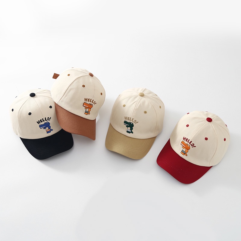 Màu Sắc Mũ Lưỡi Trai Thêu Hình Khủng Long Nhỏ Đơn Giản Thời Trang Cho Bé