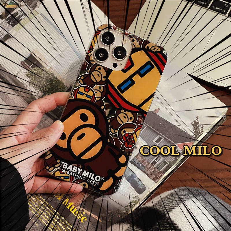 Hoạt Hình Ốp Điện Thoại Mềm Trong Suốt Hình bape baby Cho Iphone15 15pro 15promax 14 14pro 14pm 13 13pro 13pm 12 11