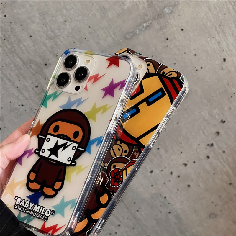 Hoạt Hình Ốp Điện Thoại Mềm Trong Suốt Hình bape baby Cho Iphone15 15pro 15promax 14 14pro 14pm 13 13pro 13pm 12 11