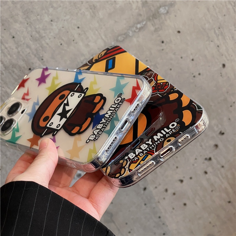 Hoạt Hình Ốp Điện Thoại Mềm Trong Suốt Hình bape baby Cho Iphone15 15pro 15promax 14 14pro 14pm 13 13pro 13pm 12 11