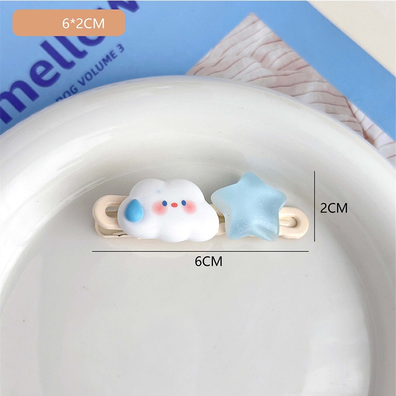 Kẹp Tóc Hình Đám Mây / Ngôi Sao / Trái Tim Mềm Mại Cho Nữ