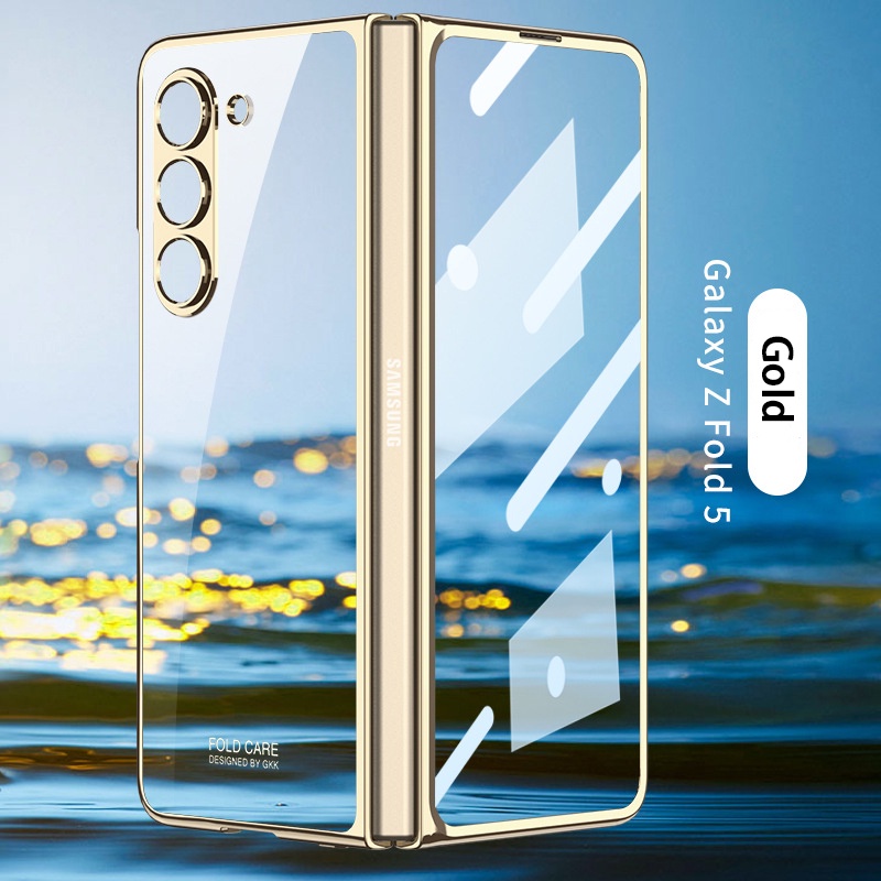 Mới Ốp Điện Thoại Gập 5 Mạ Điện Trong Suốt Siêu Mỏng Cho samsung galaxy z fold5 4 3 3 fold3