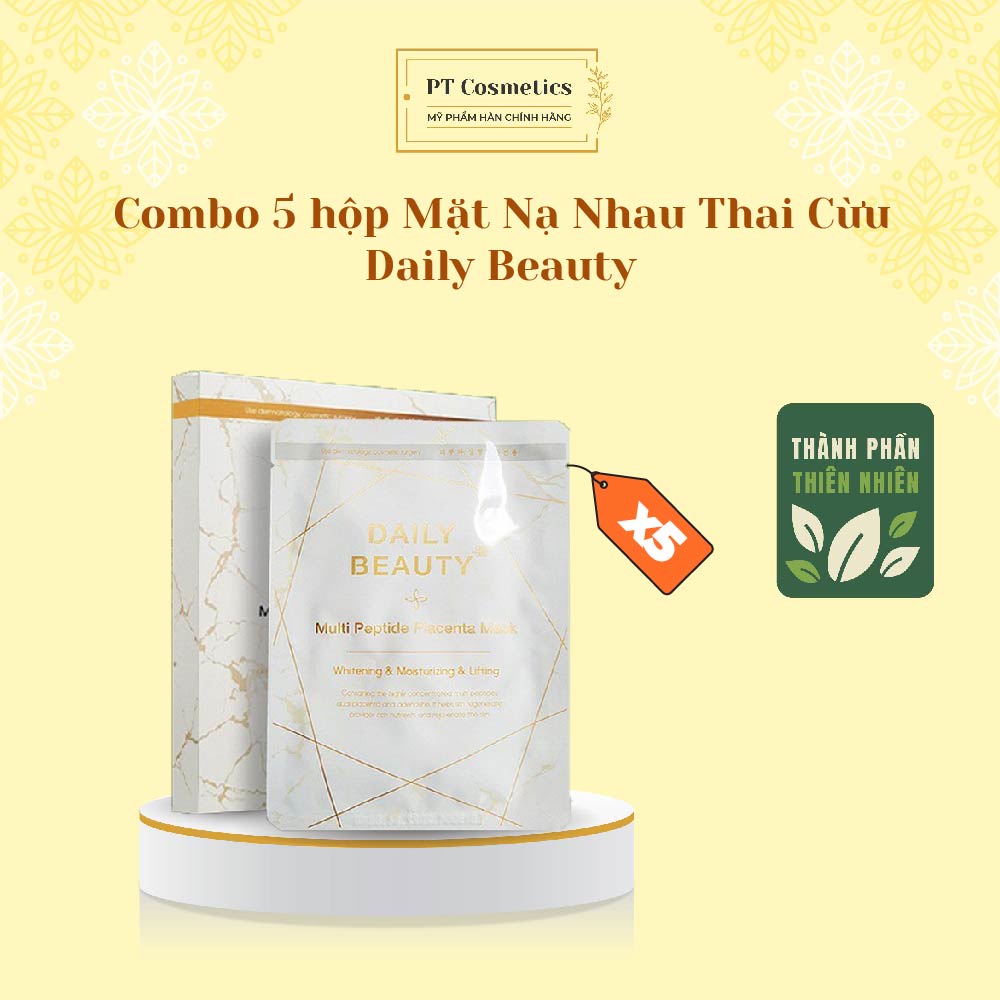 Combo 5 Hộp Mặt Nạ Nhau Thai Cừu Multi Peptide Placenta Mask Cải Thiện, Nuôi Dưỡng Làn Da - PT Cosmetics