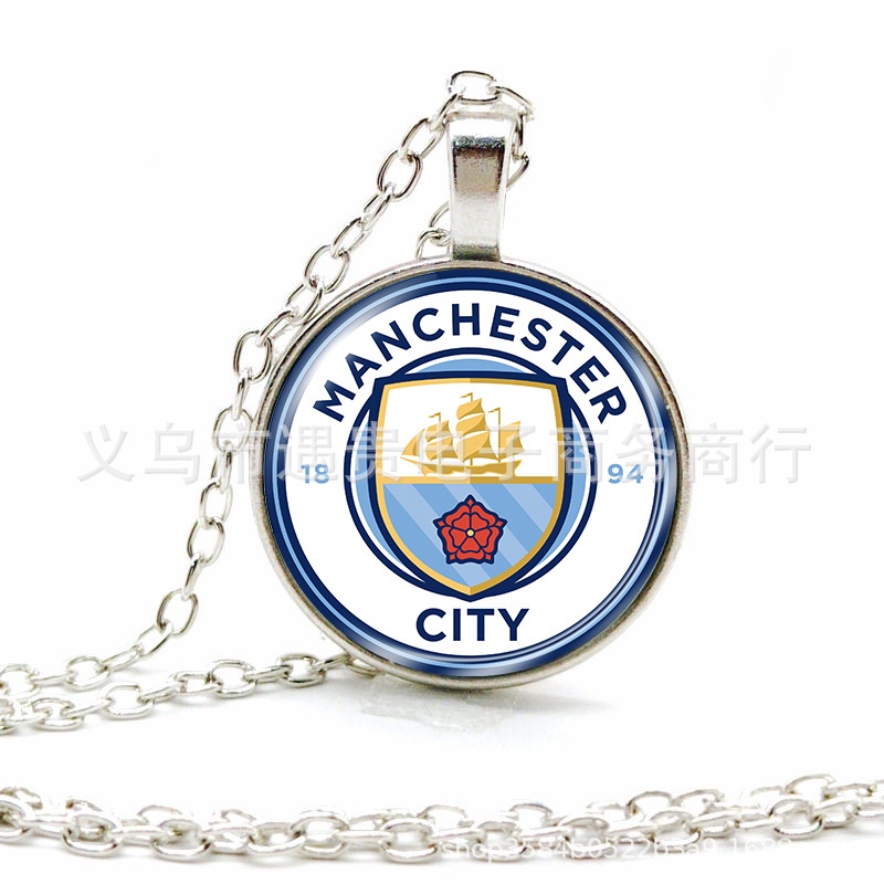 Football Club Necklace Real Madrid Barcelona Football Team Time Gem Alloy Necklace Pendant Sweater Chain KW6B