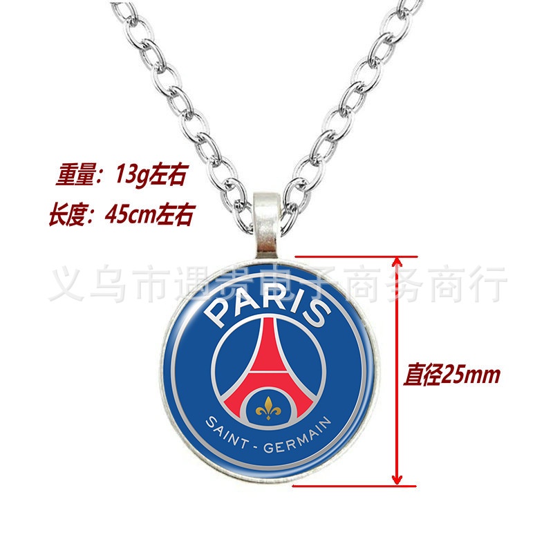 Football Club Necklace Real Madrid Barcelona Football Team Time Gem Alloy Necklace Pendant Sweater Chain KW6B