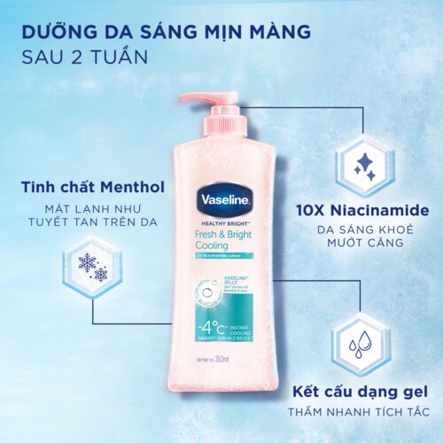 Sữa dưỡng thể da sáng tức thì Vaseline 350ml/chai