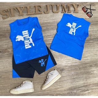 Size 7- 12 - bộ quần áo thun lạnh siêu mát sát nách in chữ p-u-m-a