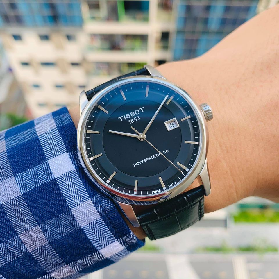 Đồng hồ Nam Tissot 1853 cơ tự động Powermatic 80, dây da, kính shapphire T086.407.16.051.00 mipecclock