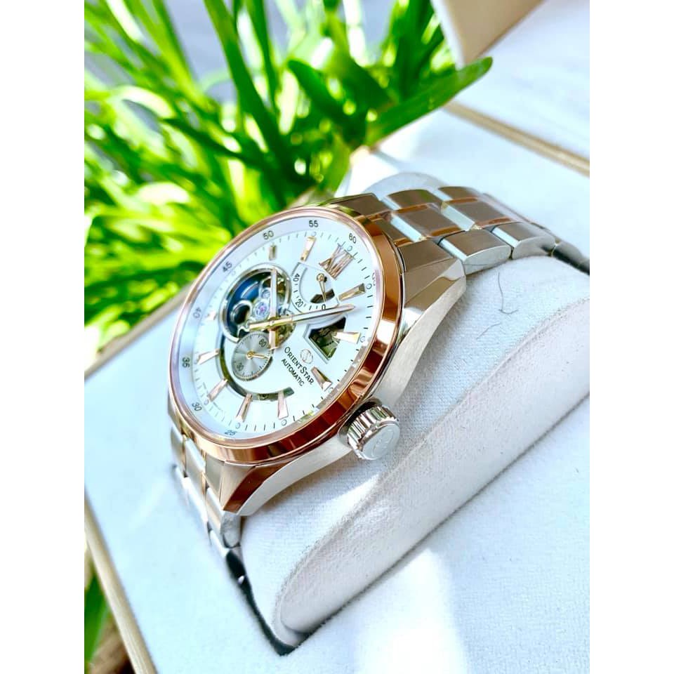 Đồng hồ Nam Orient Star cơ tự động, kính shapphire, dây thép không gỉ SDK05001W0 mipecclock