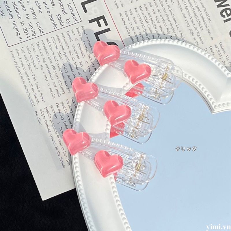 🎉Kẹp Tóc Mặt Hình Trái Tim Thạch Cá Tính Khí Chất Cho Bé Gái /