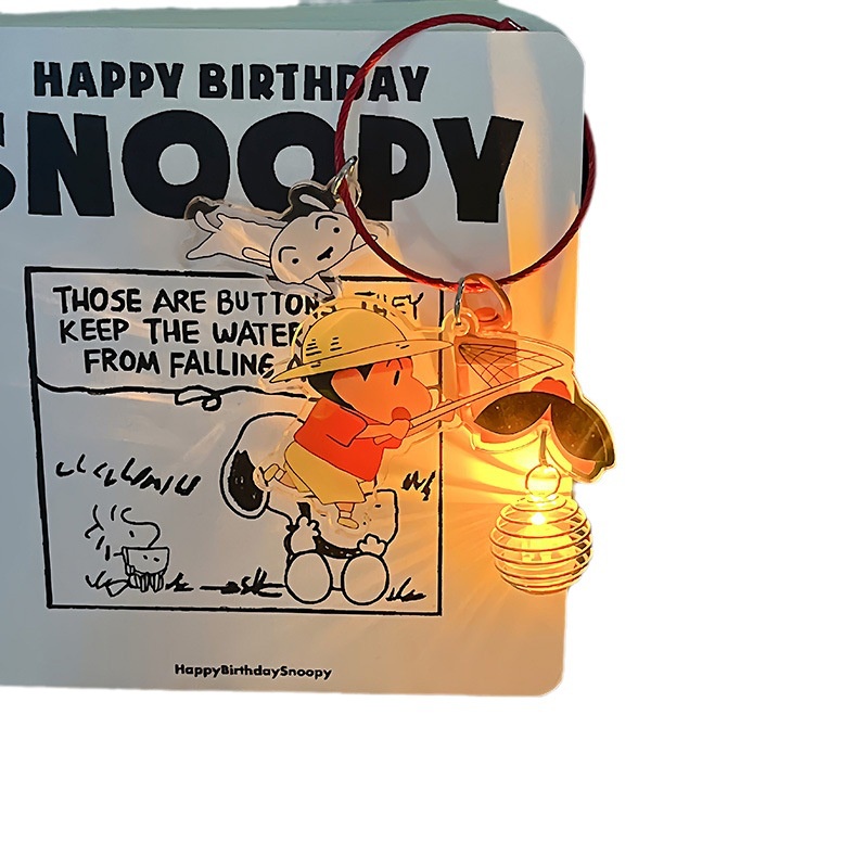 Ere1 Móc Khóa acrylic Họa Tiết Hoạt Hình Cậu Bé Bút Chì shin-chan Bắt Lửa Phát Sáng