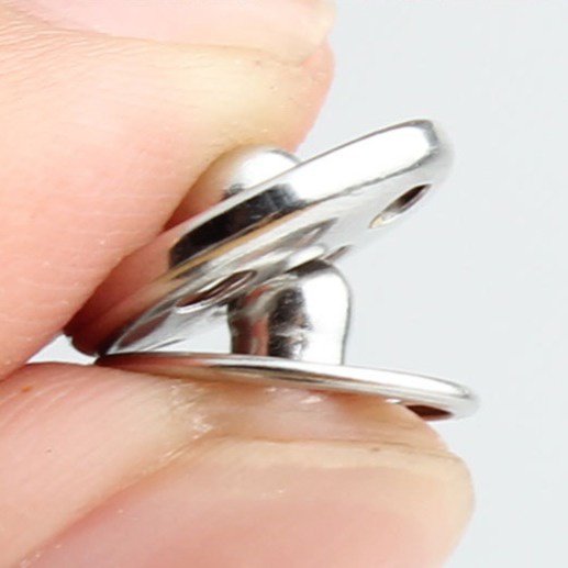 Vỉ 12 nút bóp, khuy bấm bạc - đen 10mm bằng kim loại