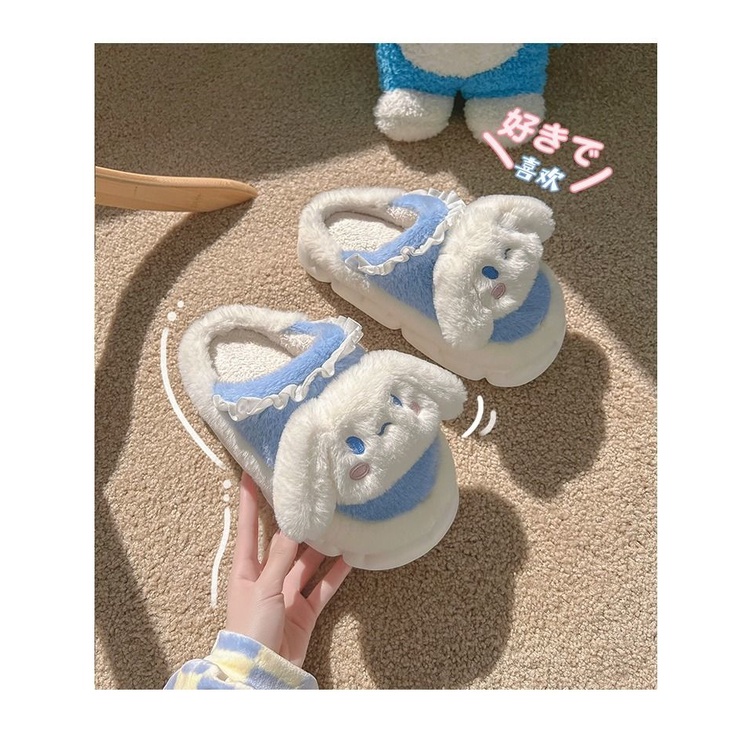 Cici Dép Bông Đi Trong Nhà Hình Chó cinnamon Đáng Yêu Cho Nữ