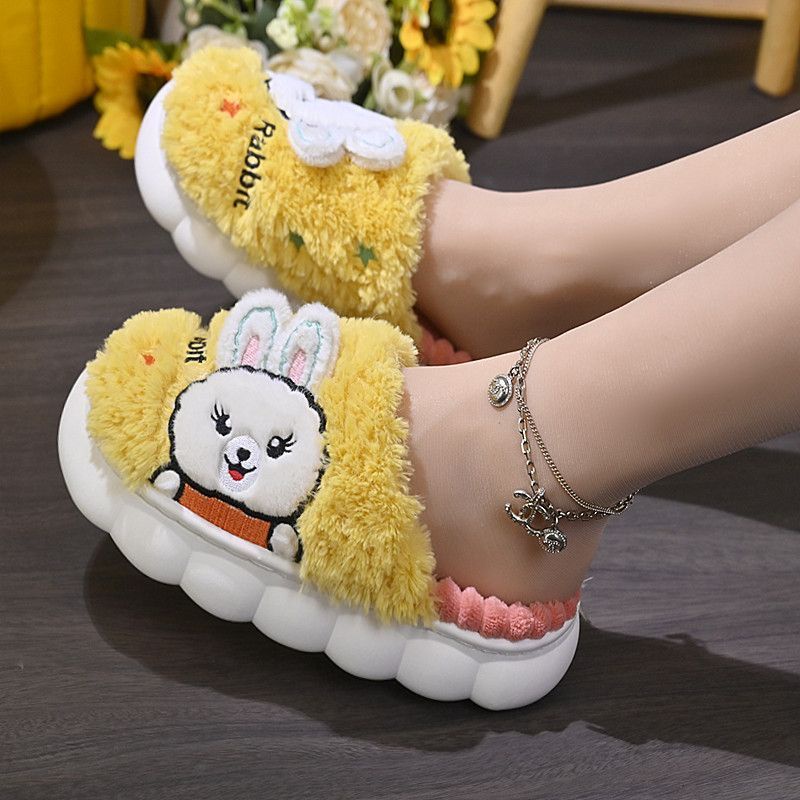 Dép Bông Đi Trong Nhà Bằng Vải cotton Đế Dày Chống Trượt Thời Trang Thu Đông 2023