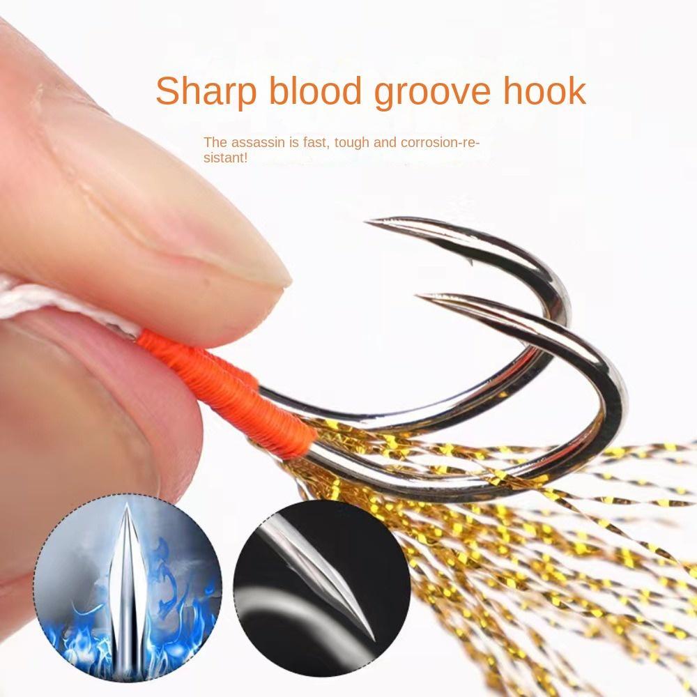 Dallas1 Móc Câu Cá Kim Loại jig Kép Phản Quang Độ Bền Cao Chống Ăn Mòn Dùng Khi Câu Cá Trên Băng