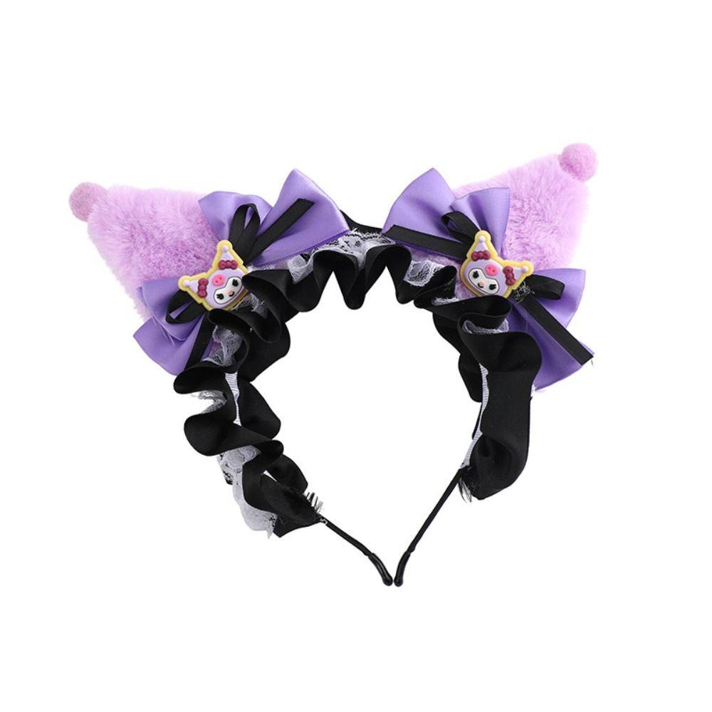 Pinou Băng Đô Cài Tóc Đính Nơ Họa Tiết Hoạt Hình kuromi Đáng Yêu