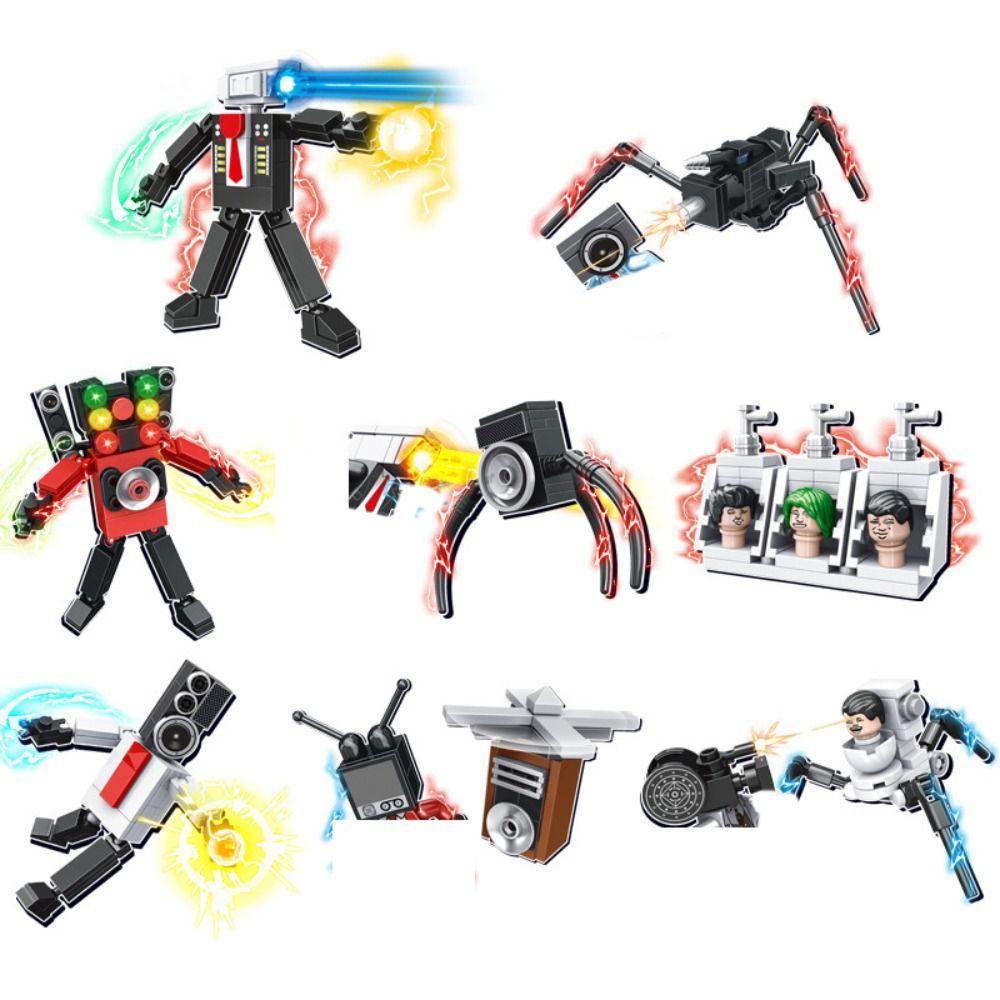 Wanxi Bộ Đồ Chơi Khối Xây Dựng Nhà Vệ Sinh Trượt Tuyết Dòng Máy Ảnh moc Trò Chơi Gạch Có Thể Tháo Rời Trang Trí Bàn Làm Việc Cho Nam