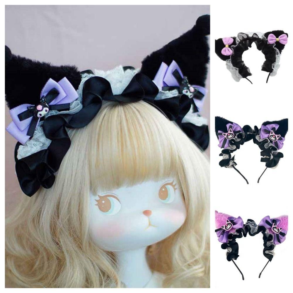 Pinou Băng Đô Cài Tóc Đính Nơ Họa Tiết Hoạt Hình kuromi Đáng Yêu