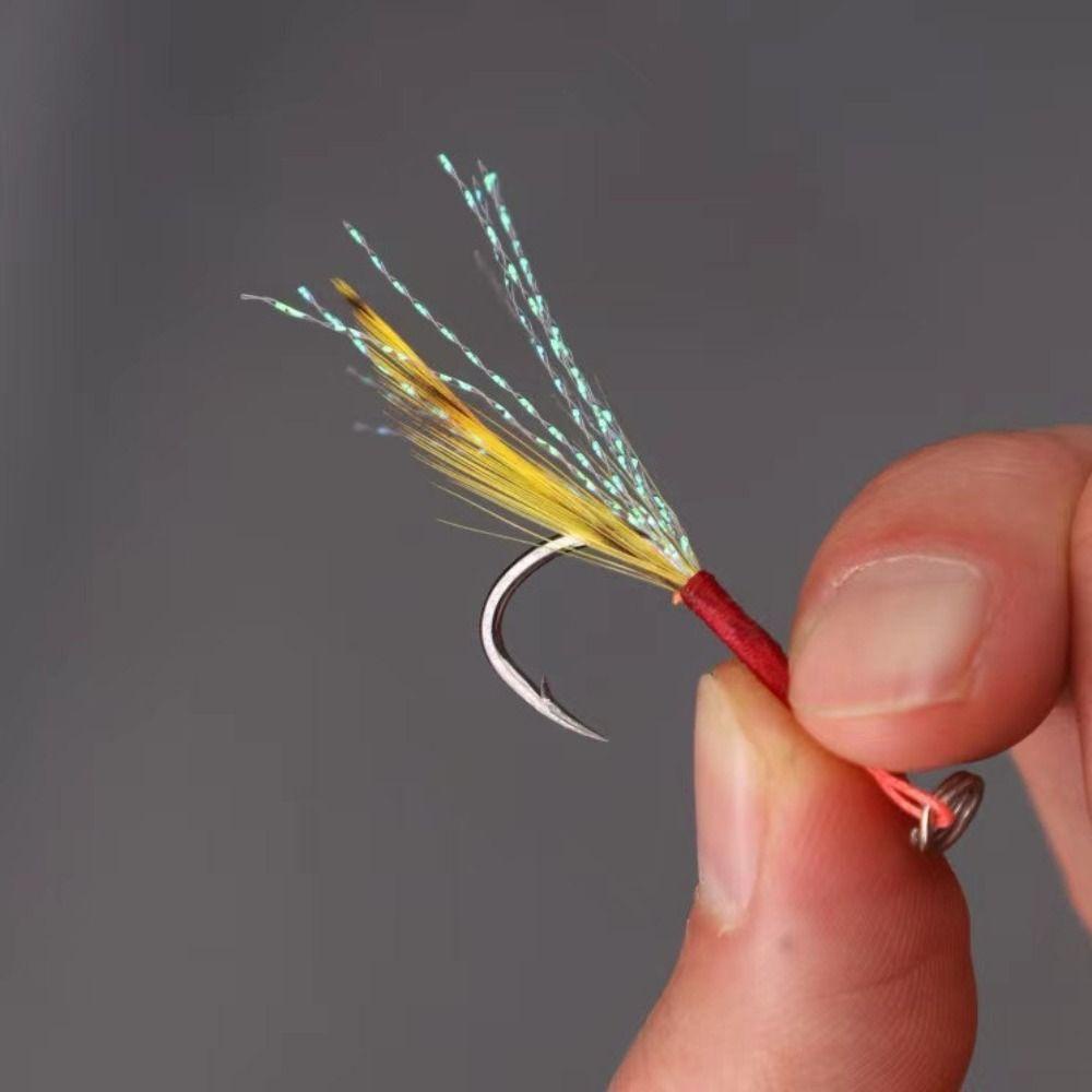 Mmluck Set 10 Móc Sắt Đơn Với Lông Vũ Nhiều Màu Sắc Chống Rỉ Sét Cao Cấp Cho Câu Cá Trên Băng