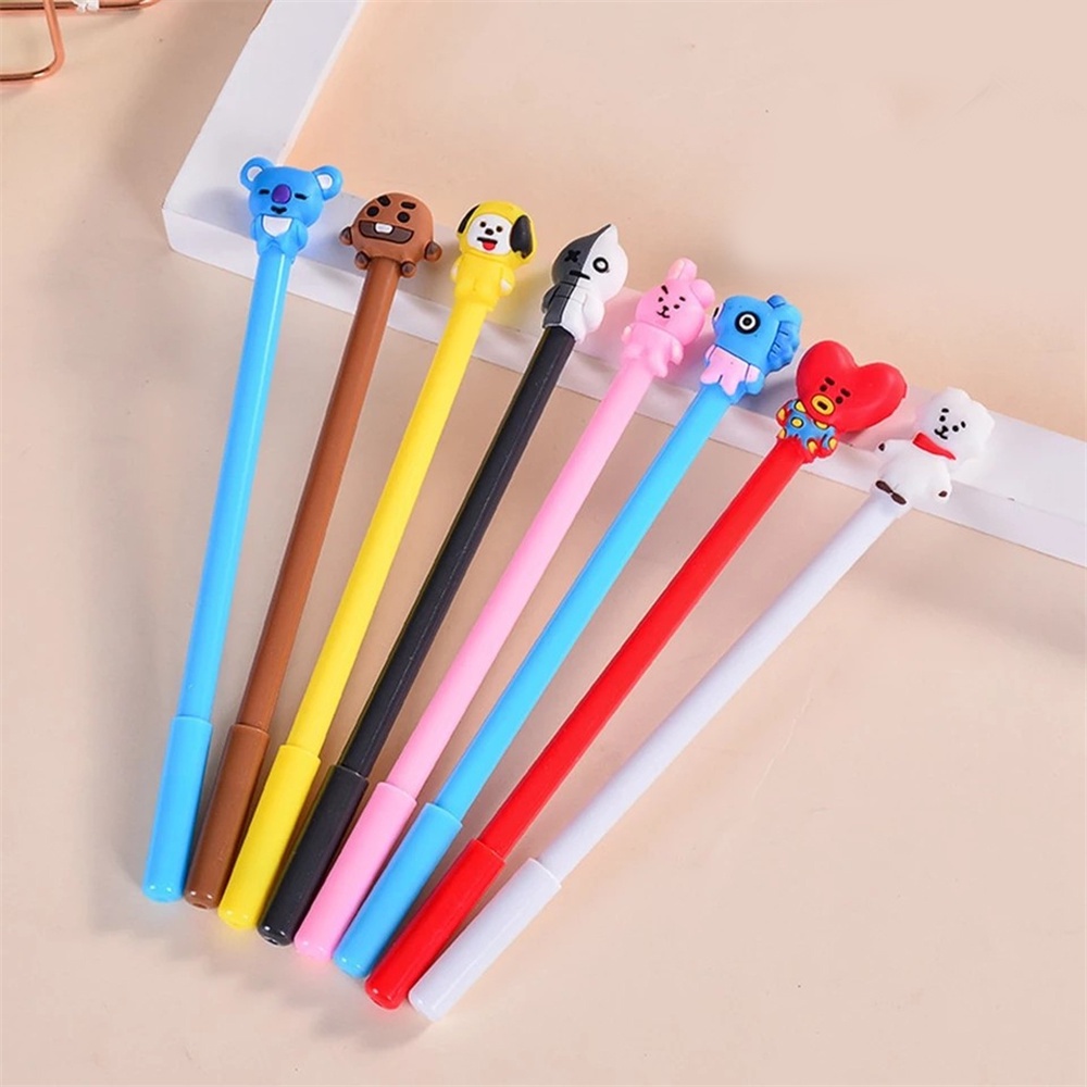 Bút Mực gel In Họa Tiết Hoạt Hình bt21 Dễ Thương Cho Học Sinh