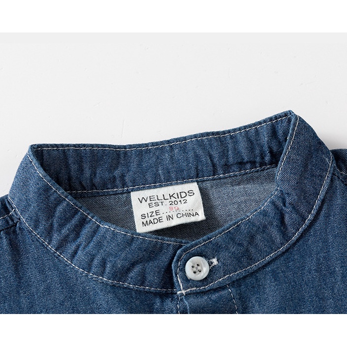 Áo bò dài tay cho bé trai, Áo jean dài tay bé trai WELLKIDS phong cách hàn quốc TX2536