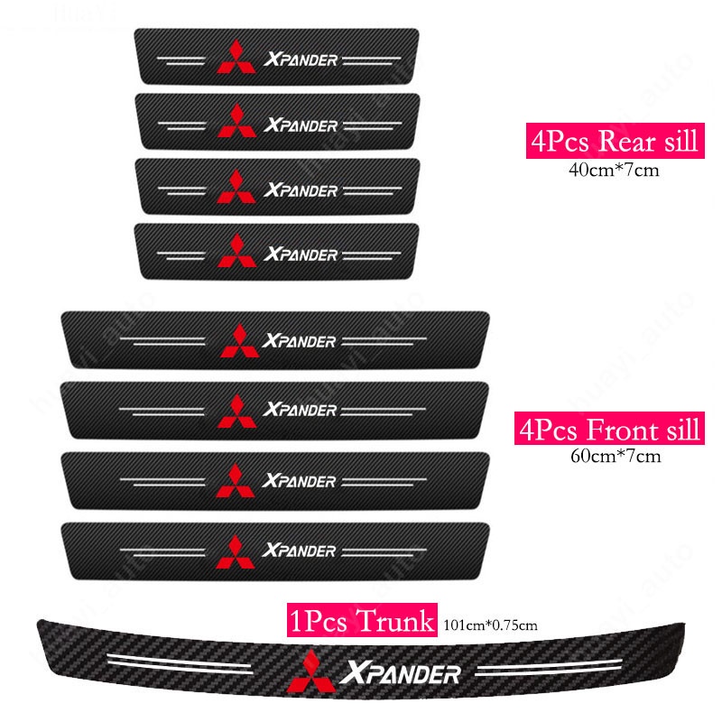 Miếng Dán Cửa Xe Hơi Mitsubishi Xpander Bằng Sợi Carbon Chống Trầy XướcHALOCAR