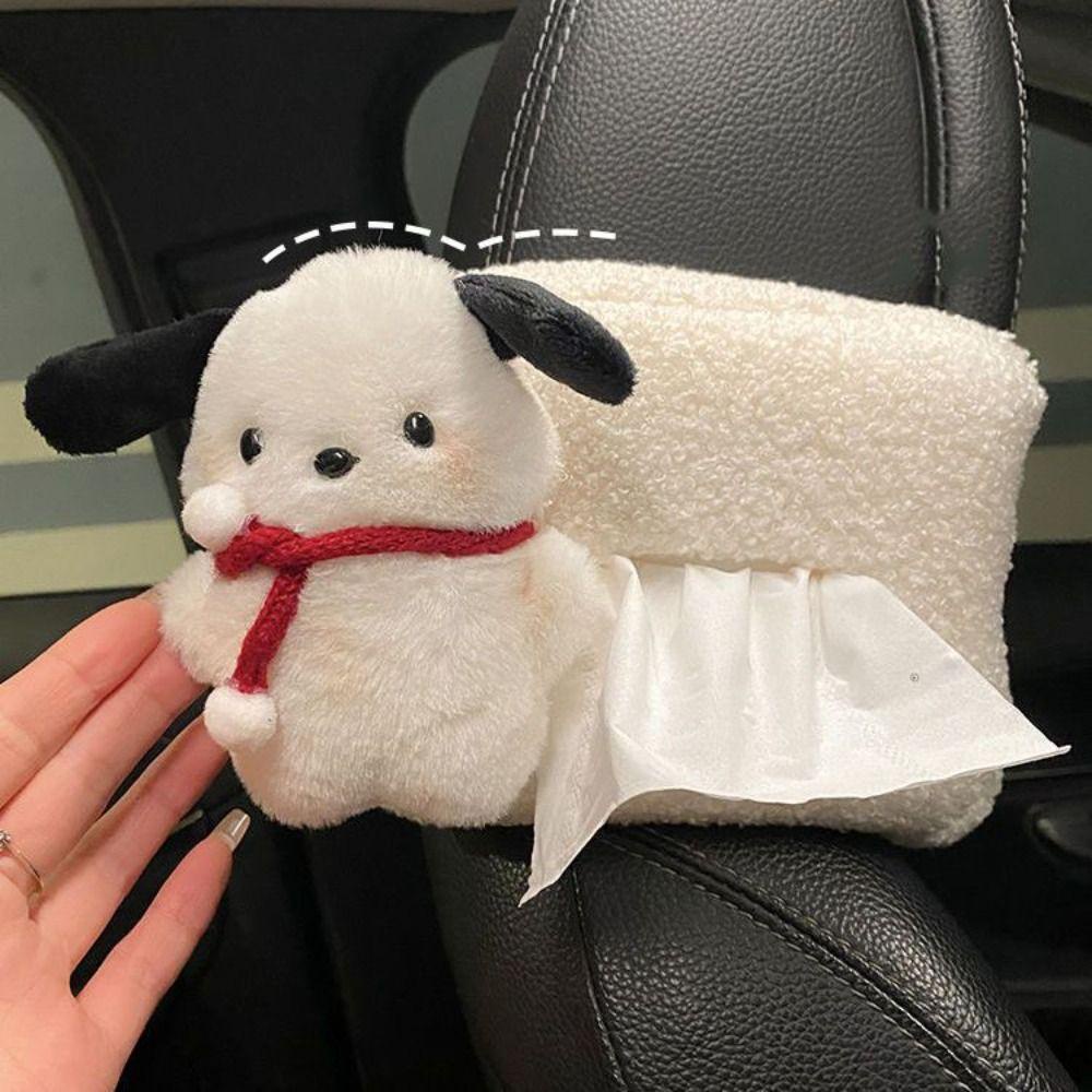 Hộp đựng khăn giấy MMULCK bằng bông mềm mại hình pochacco treo xe hơi / nhà tắm sáng tạo