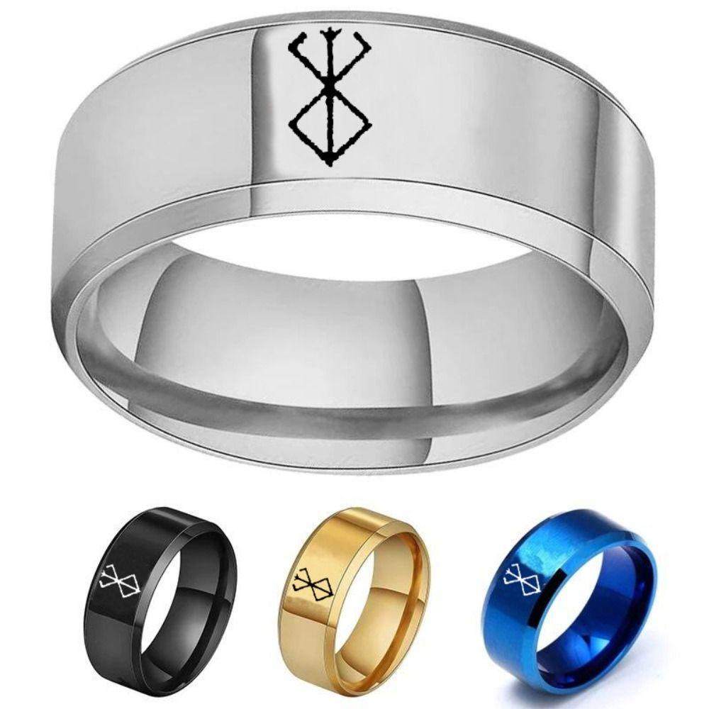Nhẫn Thép Không Gỉ laser Hình anime yveta berserk 4 Màu Cá Tính Thích Hợp Làm Quà Tặng Cho Bạn Gái